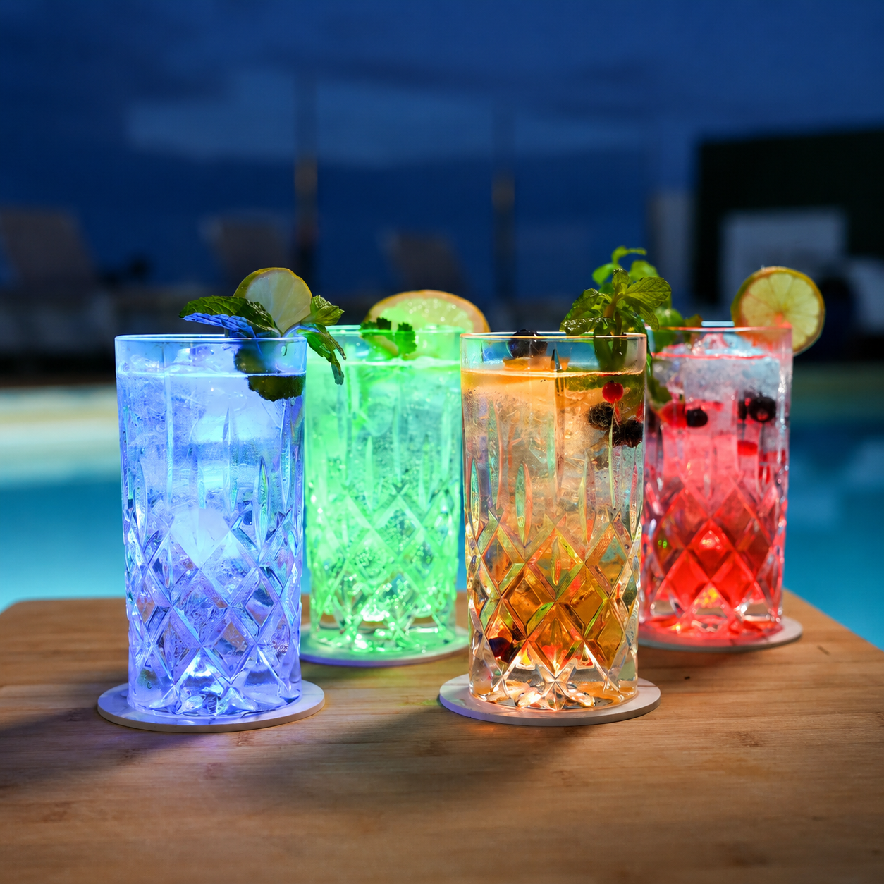 LED Drink Coasters | Colourful Lighting