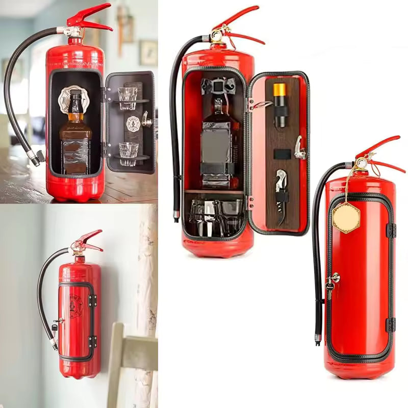 Firebar™ Vintage Mini-Bar | Unique Fire Extinguisher Design