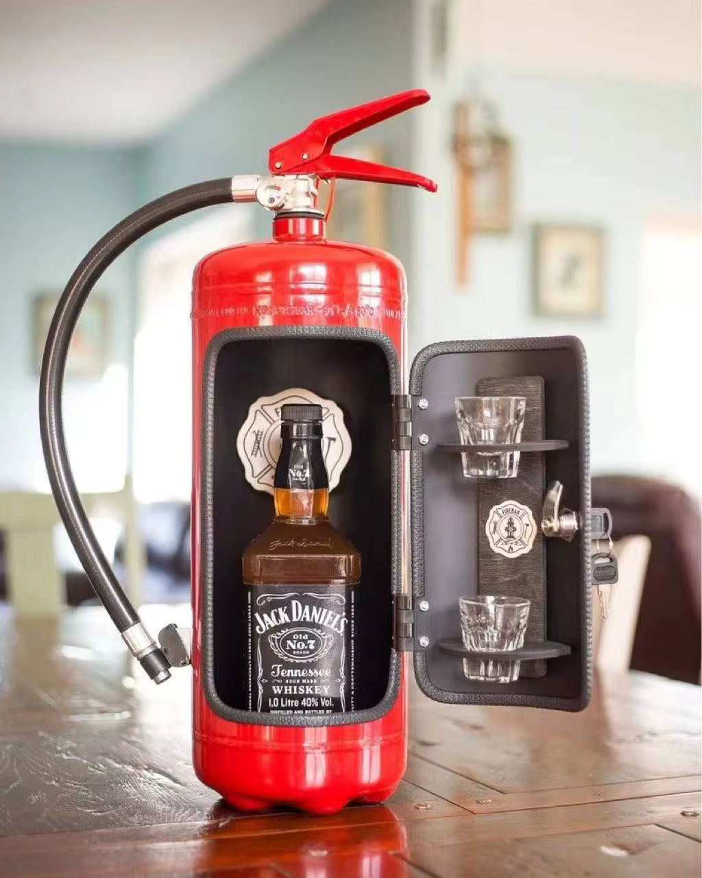 Firebar™ Vintage Mini-Bar | Unique Fire Extinguisher Design