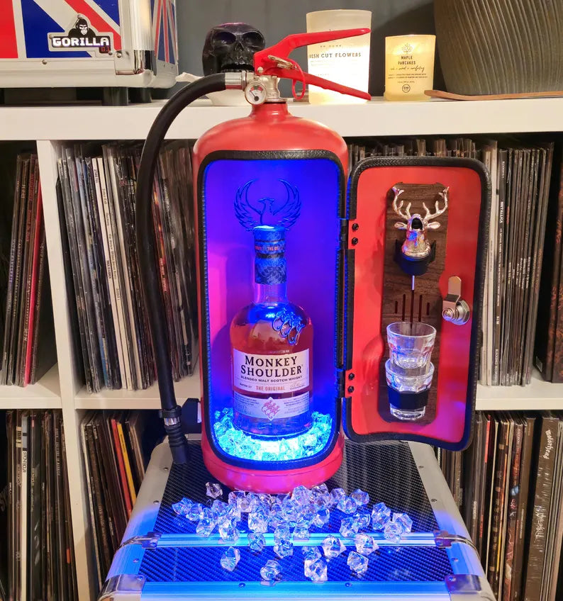 Firebar™ Vintage Mini-Bar | Unique Fire Extinguisher Design