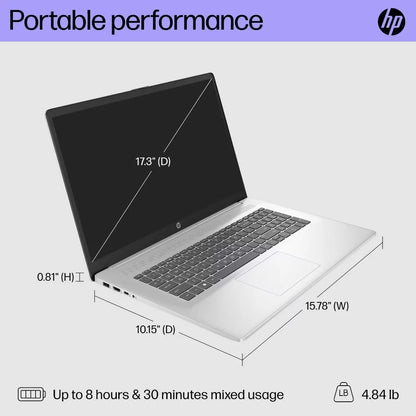 HP Laptop 17 with Intel Core i7-1355U | 17.3 Inch FHD Display | 16 GB DDR4 RAM | 1 TB SSD